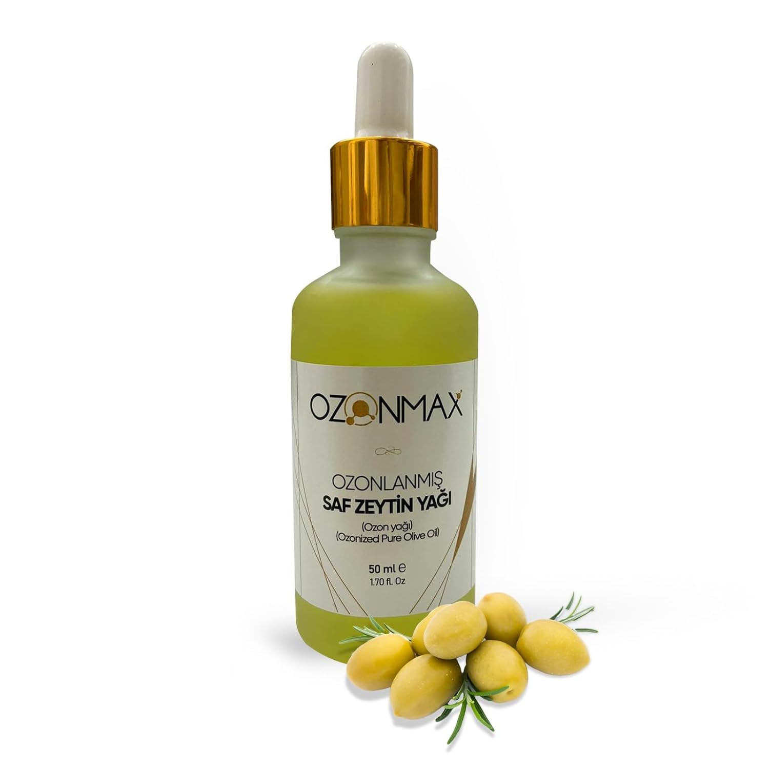 OZONMAX OZONLANMIŞ SAF ZEYTİN YAĞI 50 ML Ozonlanmış Saf Zeytinyağı ile Güçlü ve Doğal Bakım! cildinizi nemlendirir, dengeler ve korur.