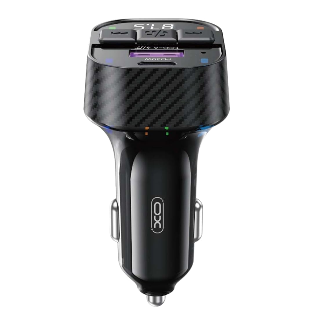 XO Araç MP3 Şarj Cihazı BCC17-30W PD Hızlı Şarj, Bluetooth V5.3, FM Verici, MP3/WAV Format Desteği, Çift USB Portu, Aşırı Gerilim, Isınma ve Kısa Devre Koruma | Siyah
