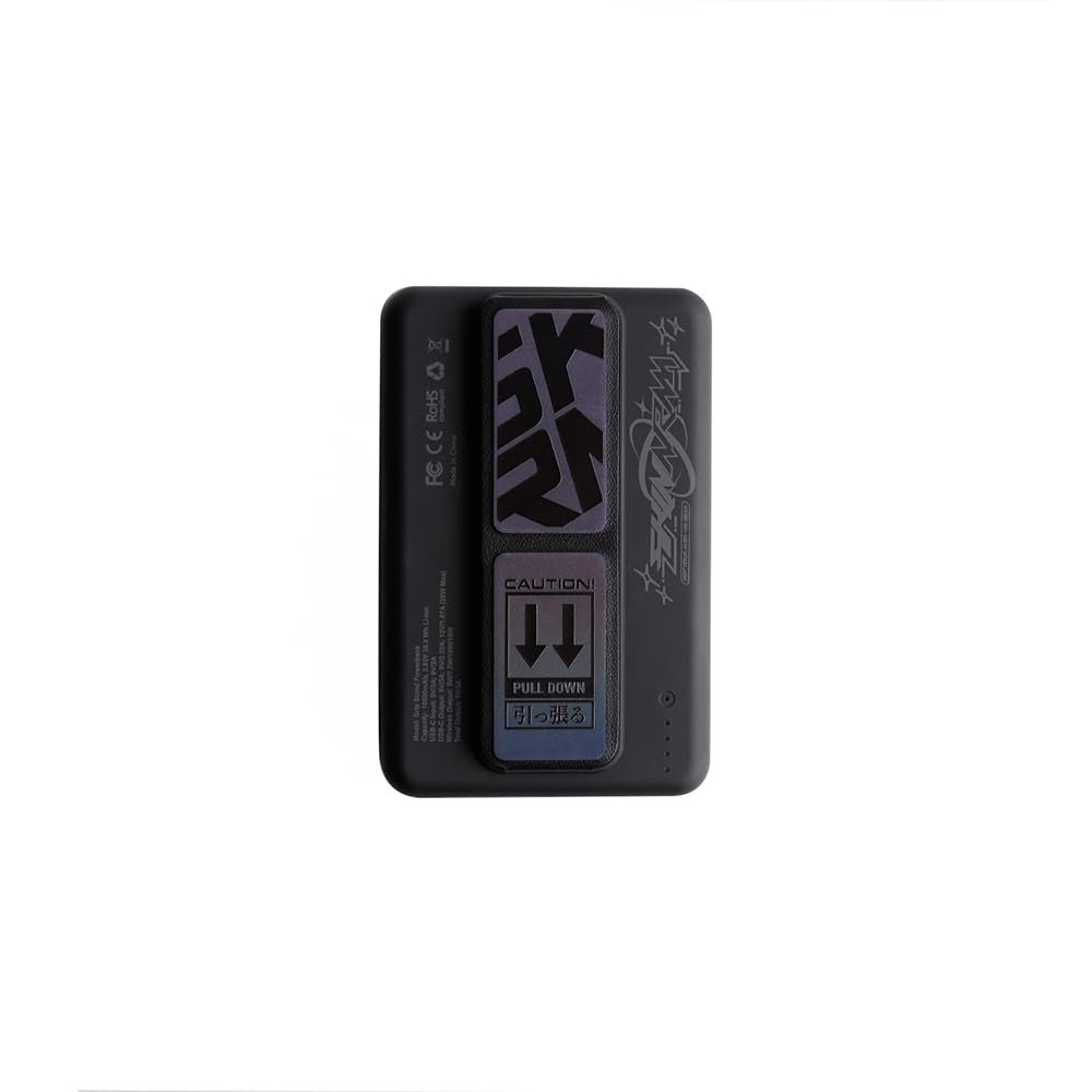 SkinArma Kira Kobai Holografik Tasarımlı Standlı Wireless ve PD Hızlı Şarj Özellikli Powerbank 15W Kablosuz 20W PD Şarj Hızı 10000mAh (Siyah)