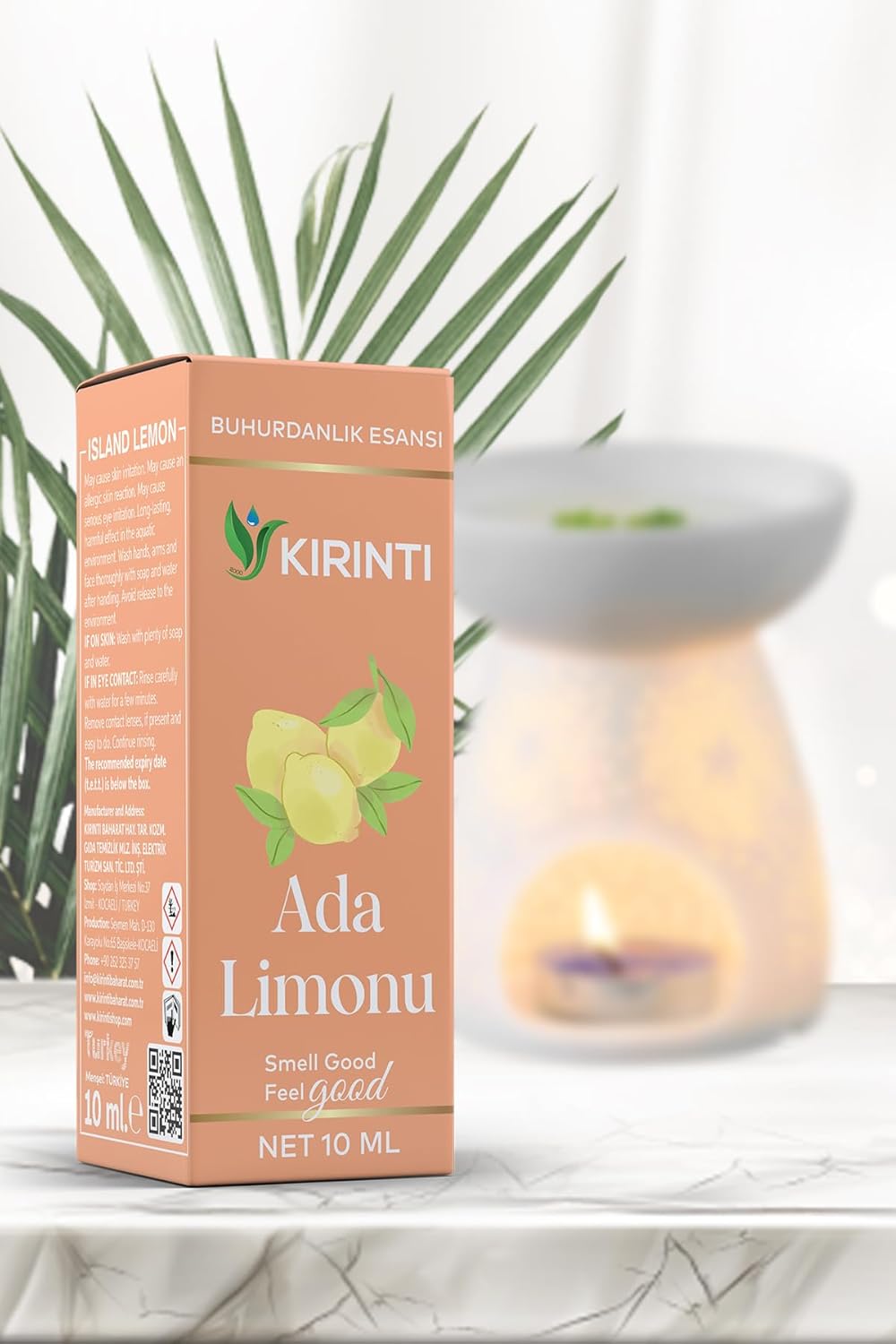 KIRINTI 2000 Ada Limonu Kokulu Buhurdanlık Esansı 10 Ml