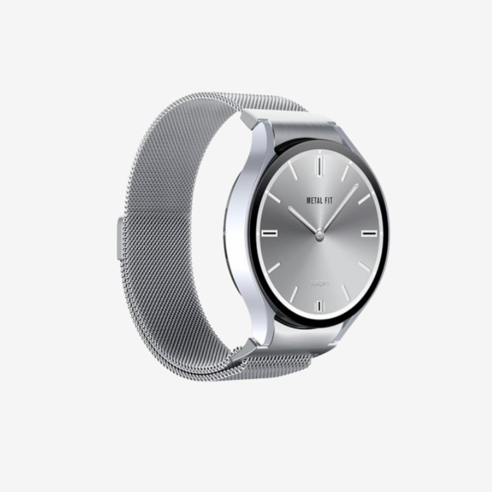 Spigen Galaxy Watch 7 44/40mm & FE 40mm & 6/5/4 44/40mm & Classic 6 47/43mm & 5 Pro 45mm & 4 Classic 46/42mm Kordon Kayış Band Metal Fit (20mm) Black - AMP07901