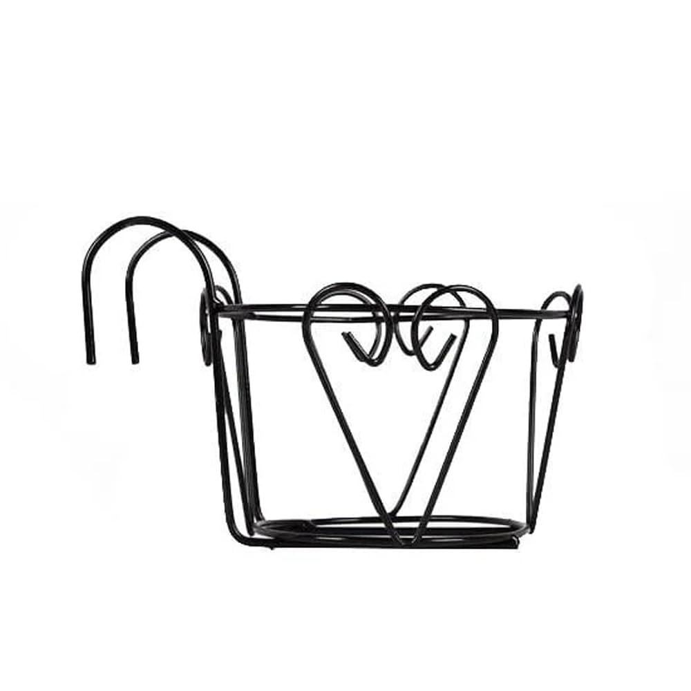 NeKuBa Tekli Ferforje Balkon Saksısı Kanca Asılan Çiçeklik Bahçe Balkon Çiçek Saksı Dekoratif Duvar Saksılık Askı