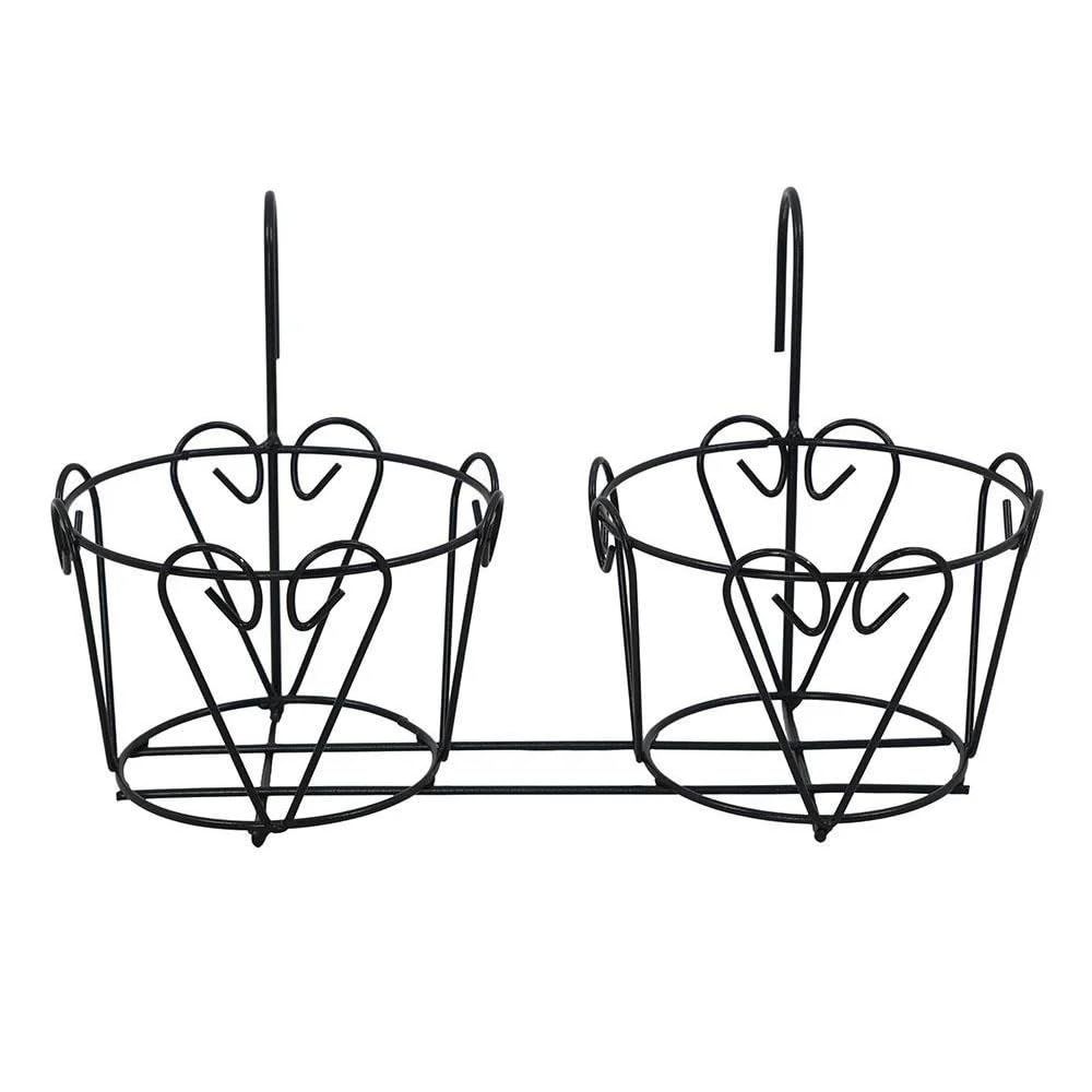 NeKuBa Ferforje 2'li Metal Balkon Saksısı 42x19x24 Cm Dekoratif Saksı Standı, Çiçek Saksısı