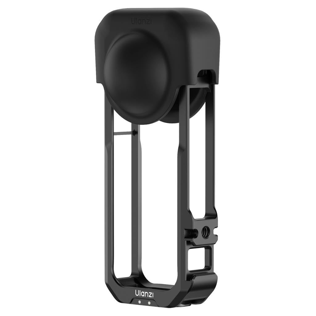 Ulanzi IN-04 kamera kafesi, metal, Insta360 X4 ile uyumlu, çizilmez koruma, objektif kapağı dahil, güçlü konstrüksiyon, diğer aksesuarlar için tutucular, tripod montajı, siyah