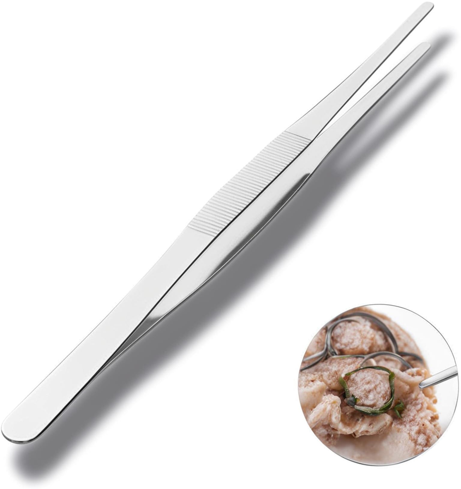 Busstier Paslanmaz Çelik Profesyonel Şef Cımbızı 30 cm Ergonomik Tasarım Dayanıklı Mutfak Maşası Et Pişirme Barbekü ve Pasta Süsleme İçin İdeal