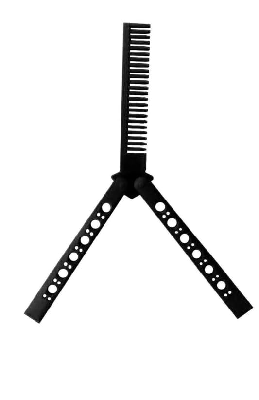 Standart Kelebek Tarak Bıçak Şeklinde Plastik Tarak Saç Tarama Stres Atma Açık Siyah