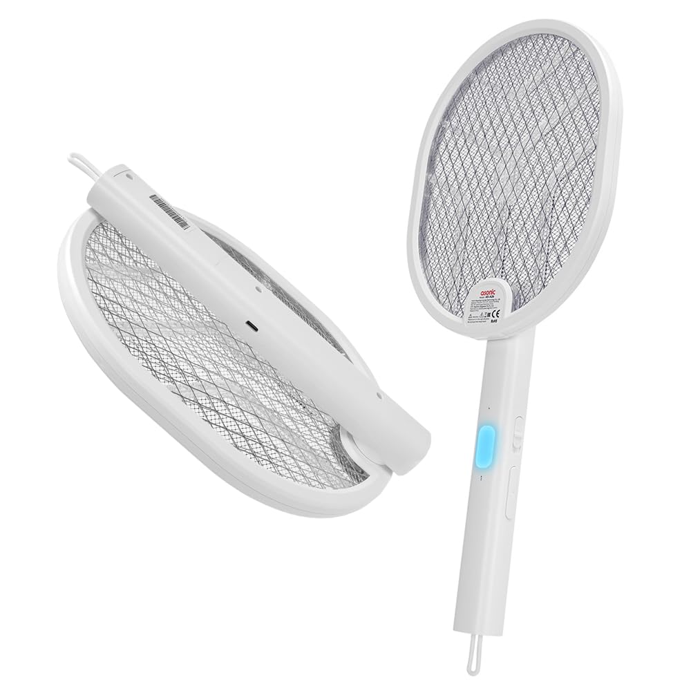 GüncelÇarşı Type-C Şarjlı UV Işıklı Sinek Raketi 1200mAh 3000V Çıkış Katlanabilir Askılı Raket Sinek Öldürücü, Asonic AS-A26