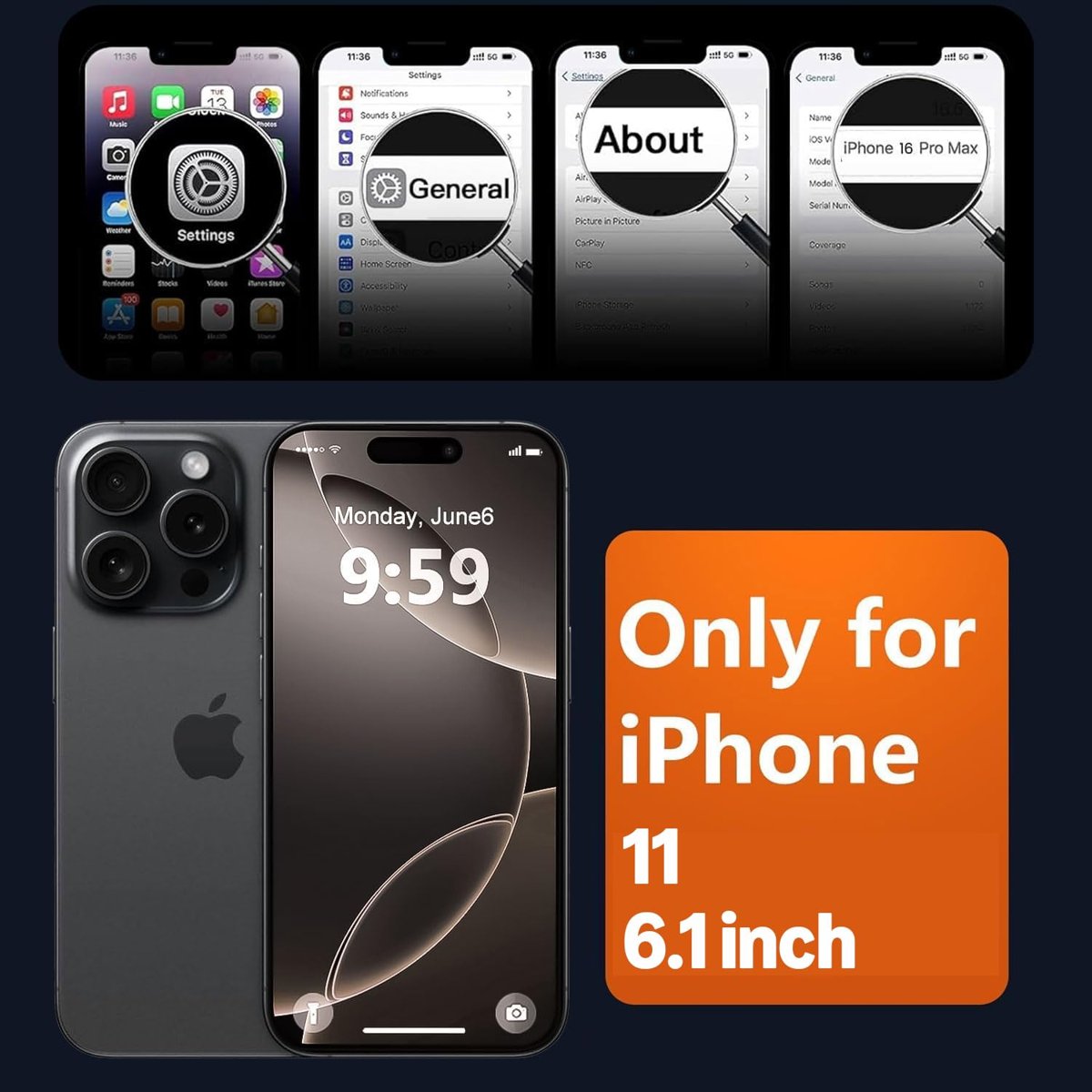 URUCHI Güçlü Manyetik Telefon Kılıfı, [Mag-Safe ile Uyumlu] [Askeri Düzey Düşme Koruması] [Güçlü Silikon Kenarlar] İnce Yarı Saydam Mat Koruyucu Kılıf (Siyah, iPhone 14 Pro Max 6,7 inç)