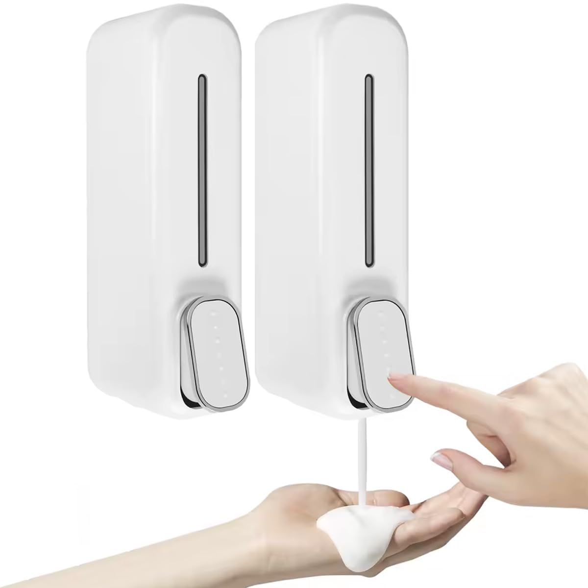 Kanji 2 Adet Beyaz Duvara Monte Sıvı Sabunluk – 300 ml, Şık & Dayanıklı Dispenser, Banyo ve Mutfak İçin