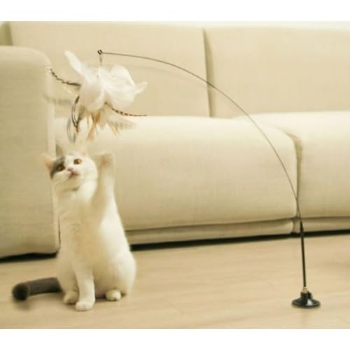 Vantuzlu Kedi Oltası, Tüylü Kedi Oyuncağı, Zilli Kedi Oyun Oltası