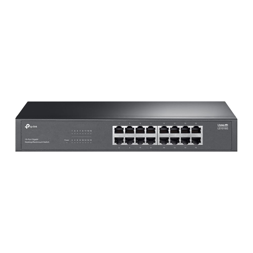 TP-Link LS1016G; 16-Port Gigabit Portlu, Metal Kasalı, QoS Özellikli, Kurulum Gerektirmeyen Tak ve Çalıştır Özellikli Switch