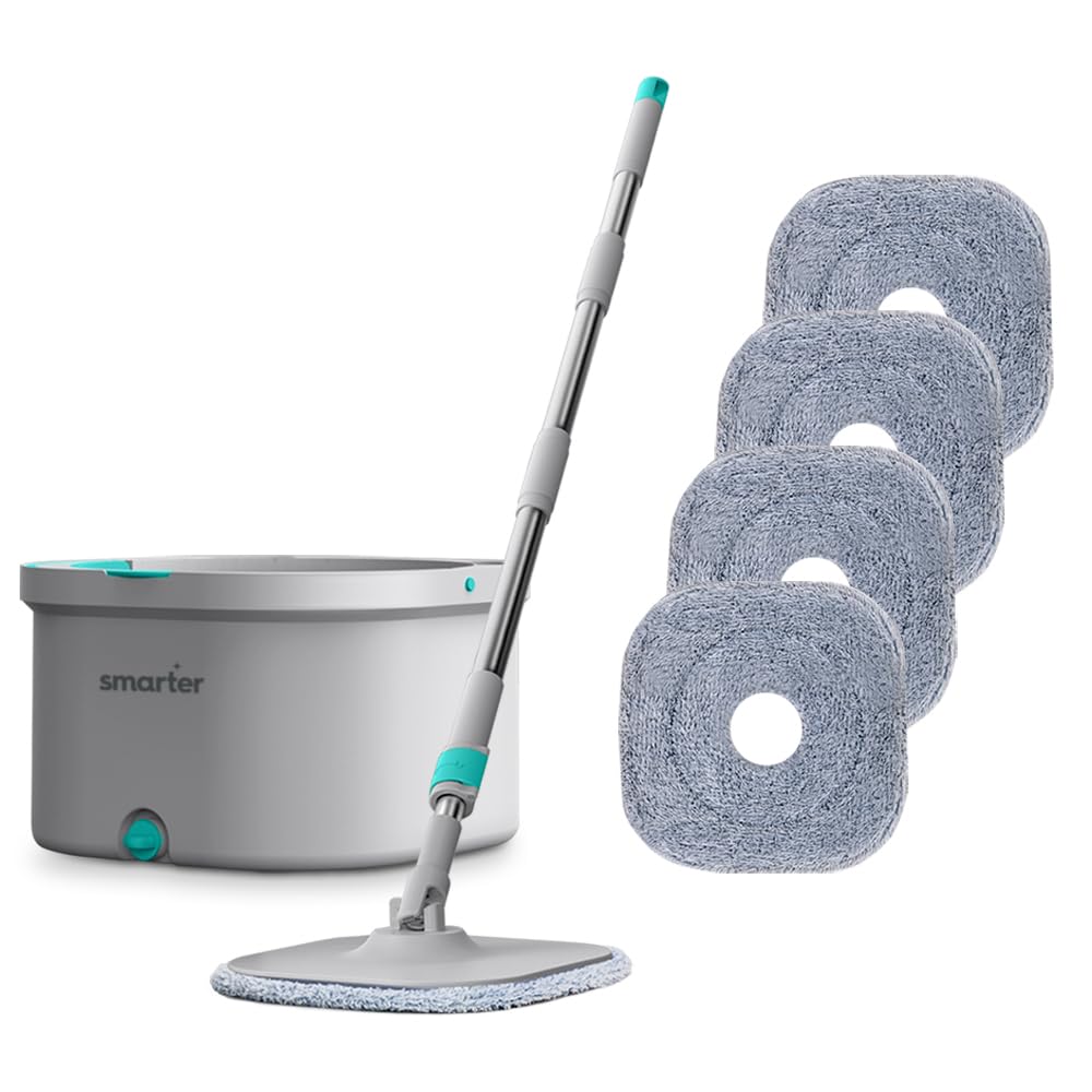 SMARTER AQUA MASTER 4 ADET MİKROFİBER MOP TEMİZ&KİRLİ SUYU AYIRMA ÖZELLİĞİ OTOMATİK TEMİZLİK SETİ PASPAS