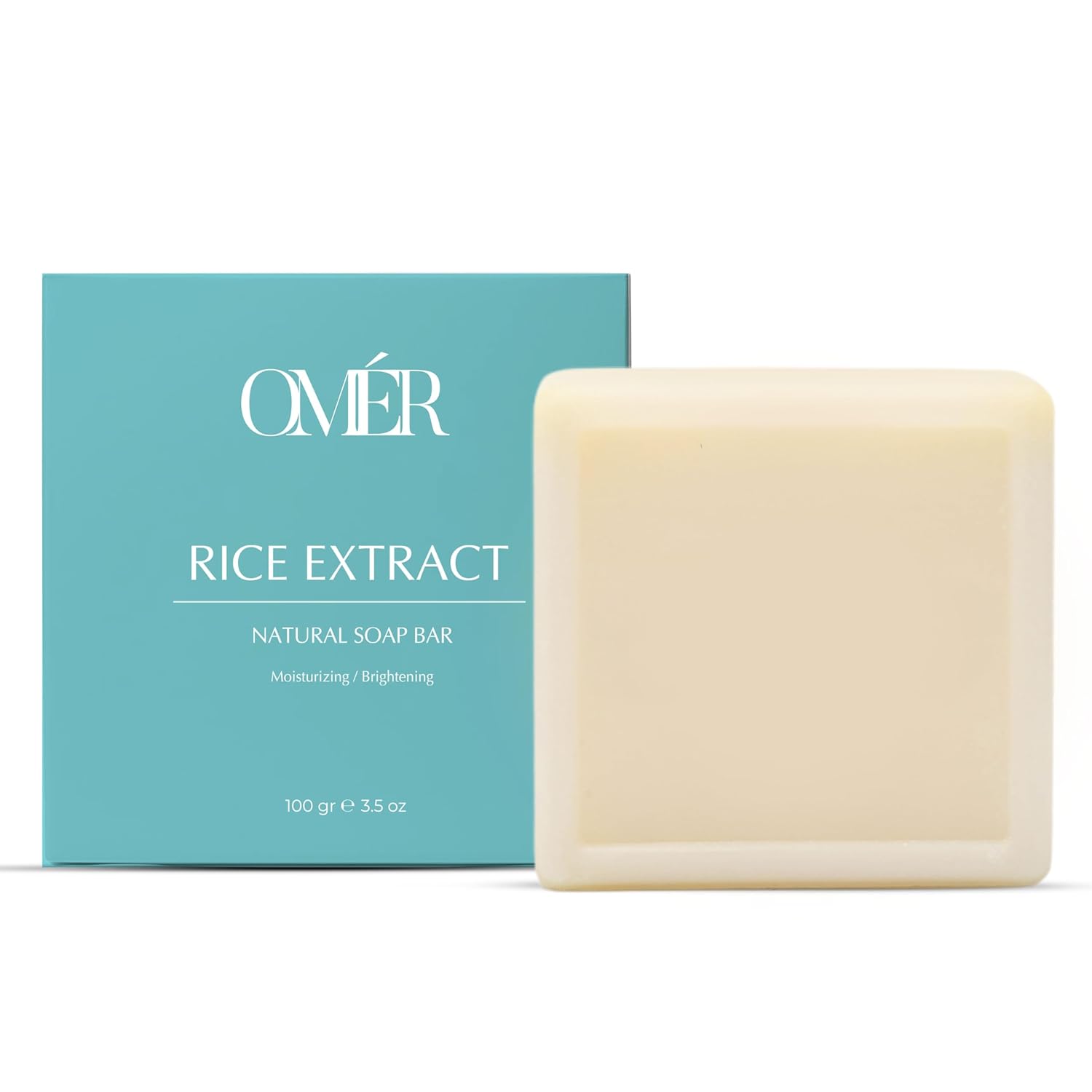 OMER Pirinç Sütü Sabunu Aydınlatıcı Sabun 100 gr 1 adet Kadın Yüz Peelingi | Yaşlanma Karşıtı Akne Sivilce | Doğal Katı Yüz Sabunu | Yüz Bakımı, Duş Barı Yüz Maskesi
