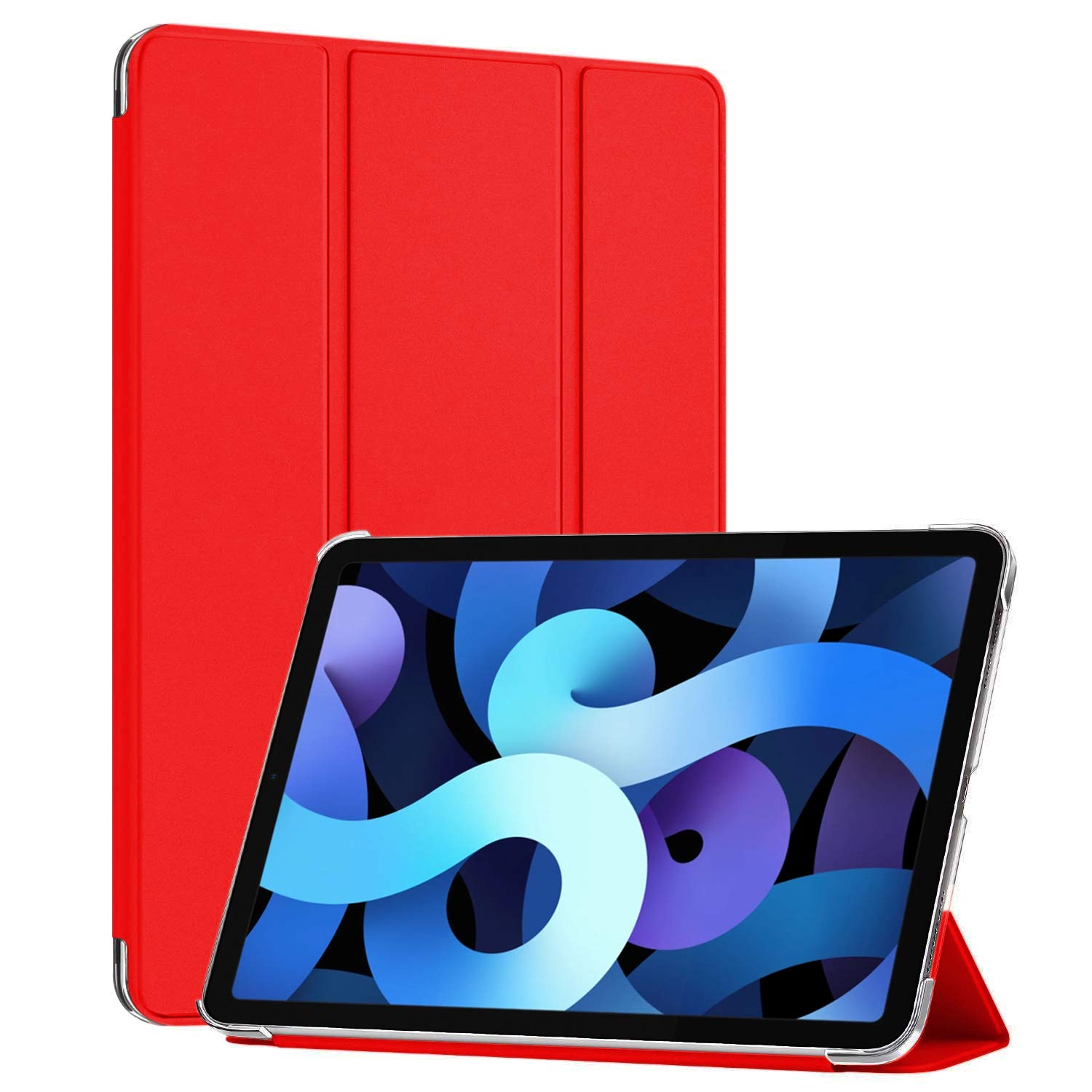 Microsonic Apple iPad Air 13 2025 Kılıf (A3268-A3269) Slim Translucent Back Smart Cover Kırmızı [iPad Air 13 2025 ile Uyumlu Kılıf - Kırmızı]