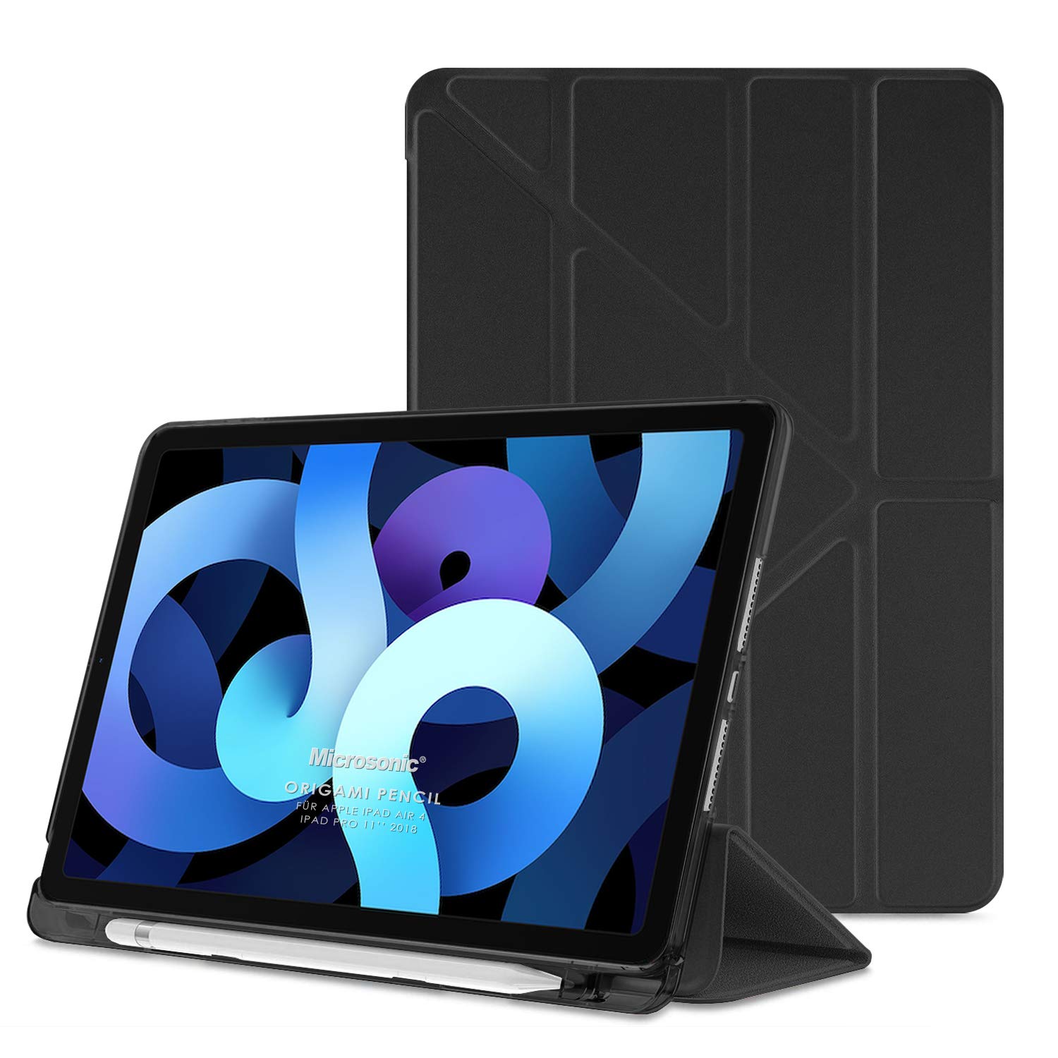 Microsonic Apple iPad 11.Nesil 2025 Kılıf (A3354-A3355) Origami Pencil Siyah [iPad 11.Nesil 2025 ile Uyumlu Kılıf - Siyah]