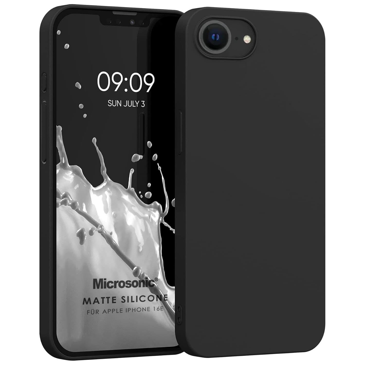 Microsonic Matte Silicone Apple iPhone 16e Kılıf Siyah [iPhone 16e ile Uyumlu Kılıf - Siyah]