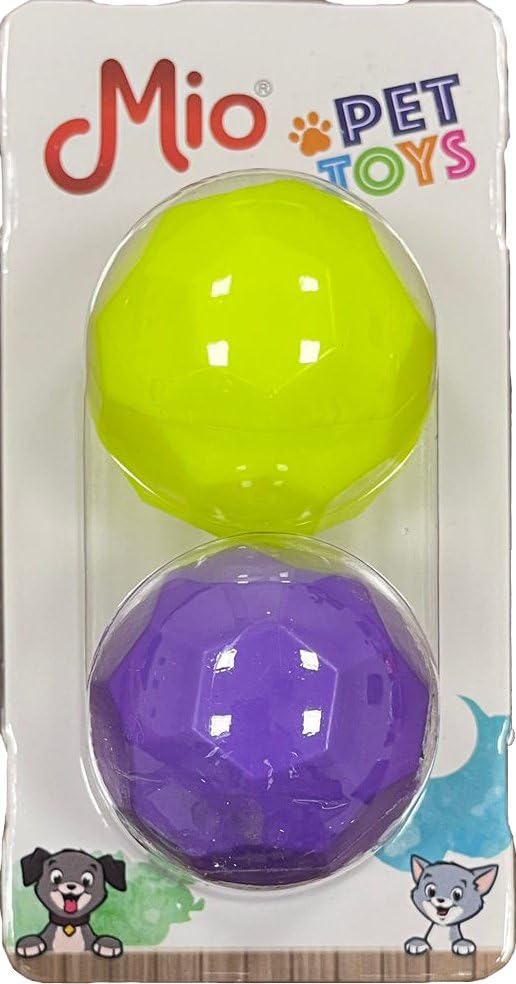 Mio Evcil Hayvan Oyuncakları, Klasik, Asetatlı İkili Top, 4 cm