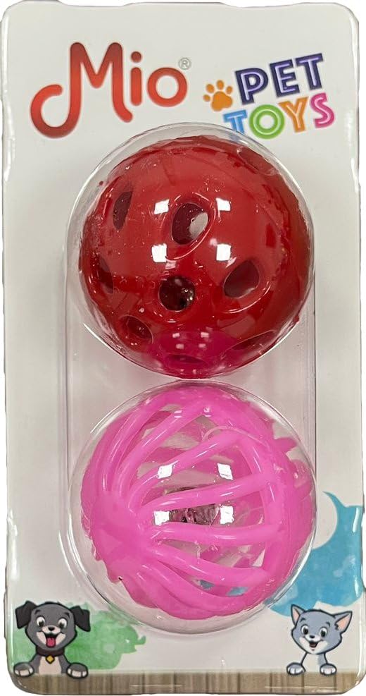 Mio Evcil Hayvan Oyuncakları, Klasik, Asetatlı İkili Top, 3,8 cm