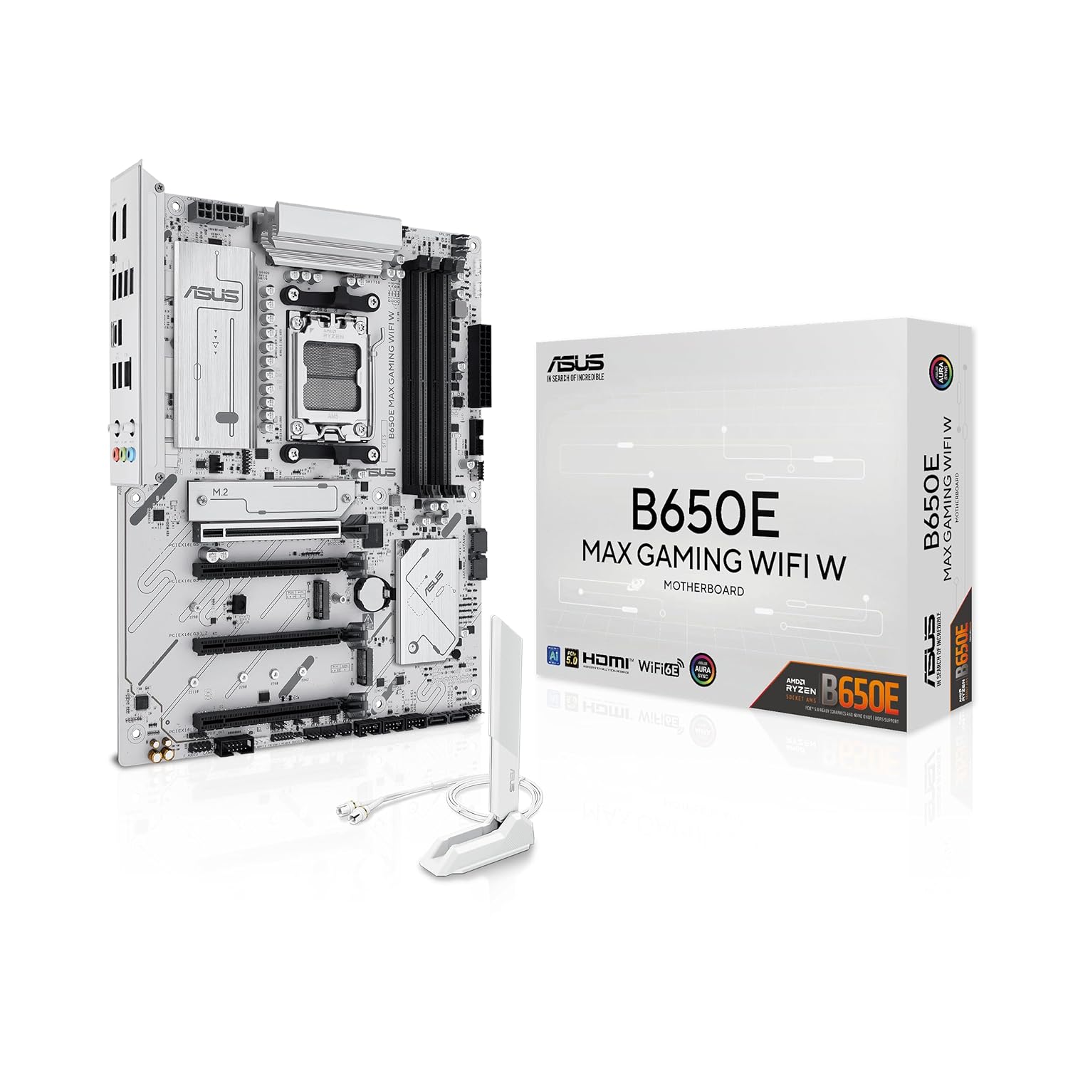 ASUS B650E MAX Gaming WiFi W Anakart Soket AMD AM5 (Ryzen 9000, DDR5 Bellek, PCIe 5.0, 3X M.2, WiFi 6E, BIOS Flashback, Aura Sync, CEC Tier II)