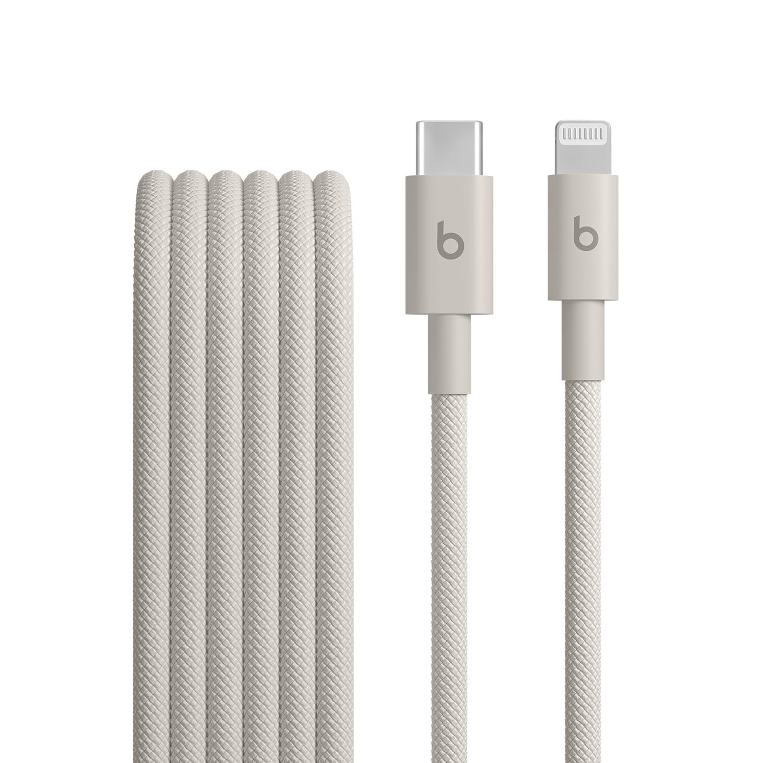 Beats USB-C'den Lightning'e Örgülü Kablo, Hızlı Şarj, Dayanıklı/Dolanmayan, Lightning Girişli Apple Aygıtları İçin Uyumlu Şarj Kablosu (1,5 m) – Granit Beji