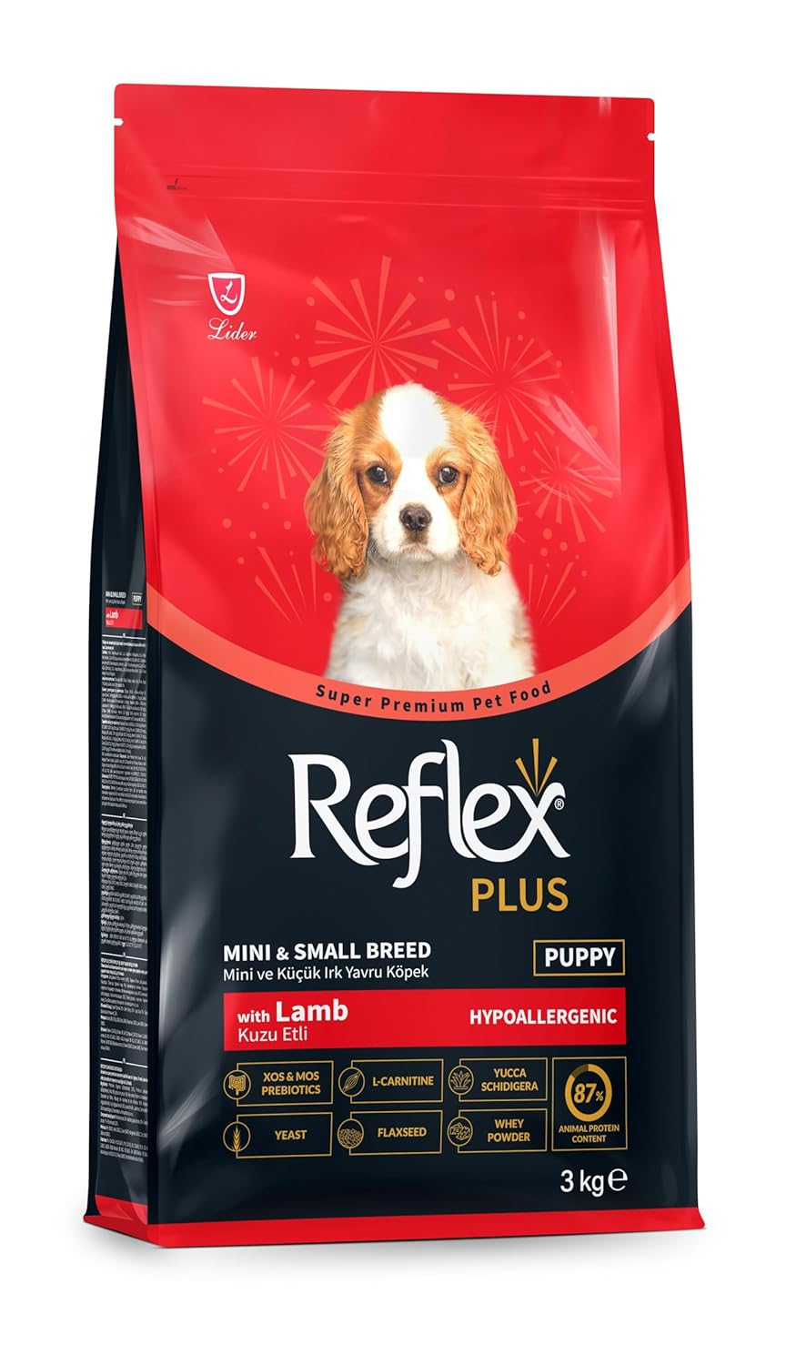REFLEX PLUS Kuzu Etli Mini ve Küçük Irk Yavru Köpek Maması 3 KG