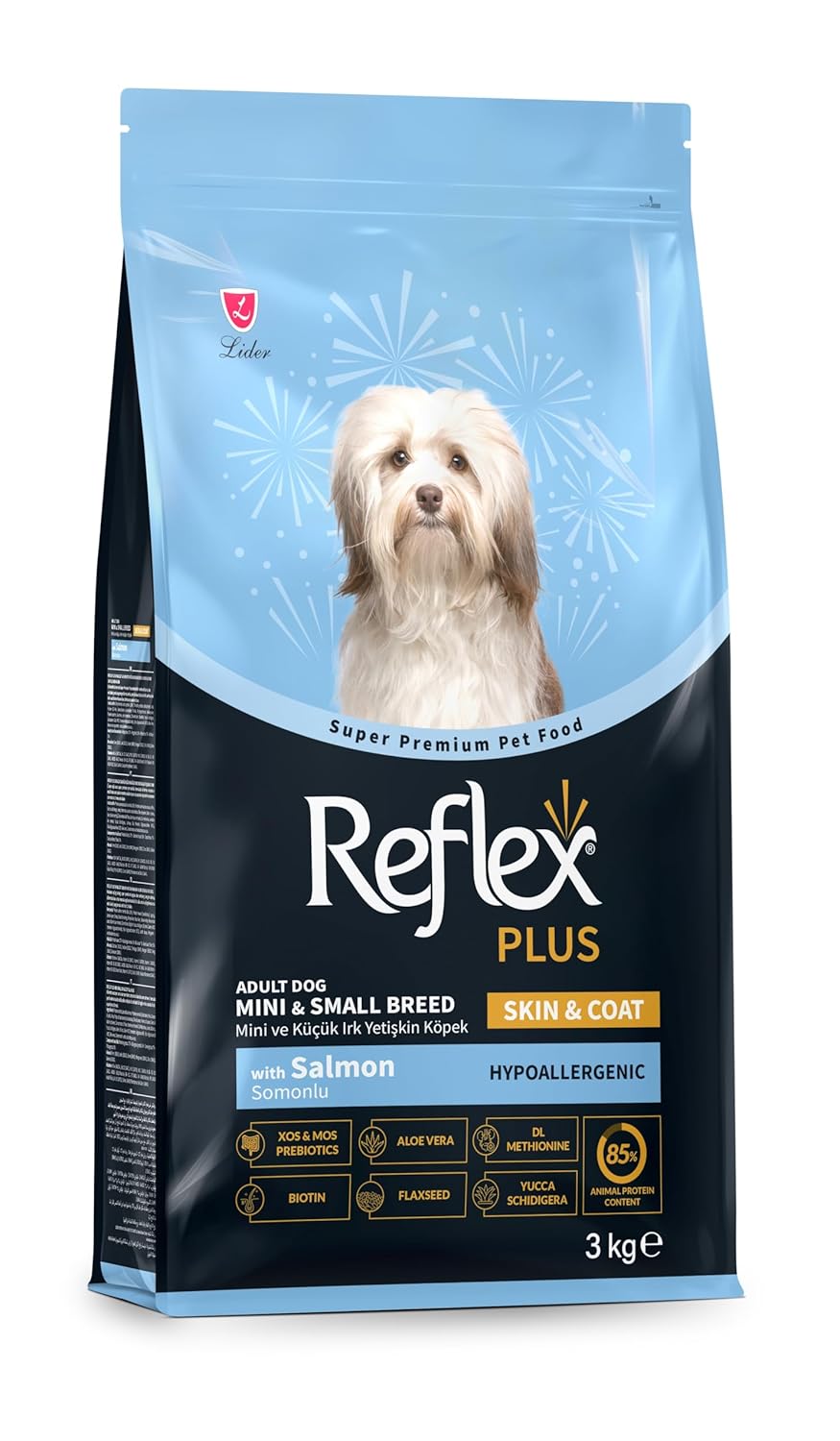 REFLEX PLUS Skin ve Coat Somonlu Mini ve Küçük Irk Yetişkin Köpek Maması 3 KG