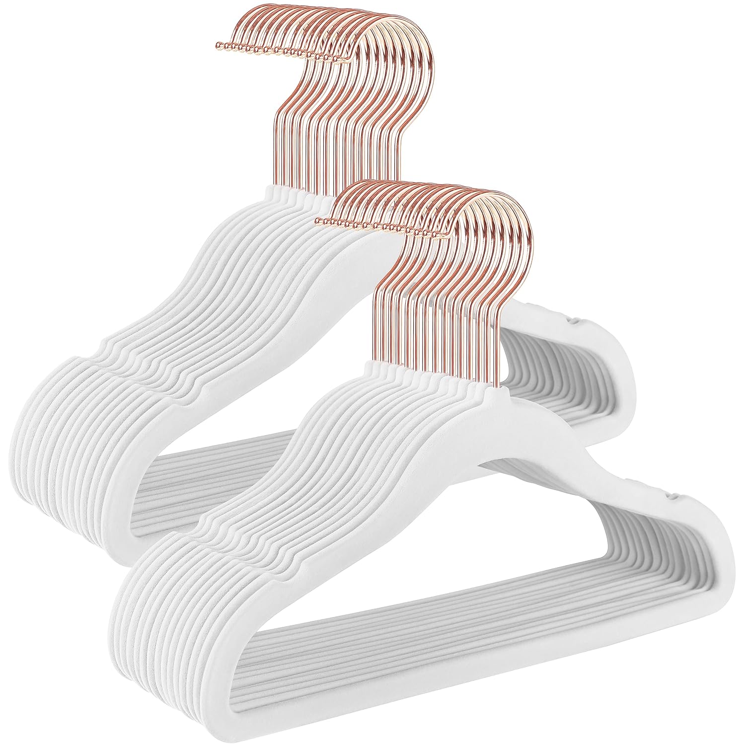 Lirazon 10 Adet Çocuk Bebek Askısı, Kadife Kaymaz Sağlam Elbise Askısı, 360 Derece Döner Kancalı Gömlek Pantolon Tshirt Mont Askı (Ekru)