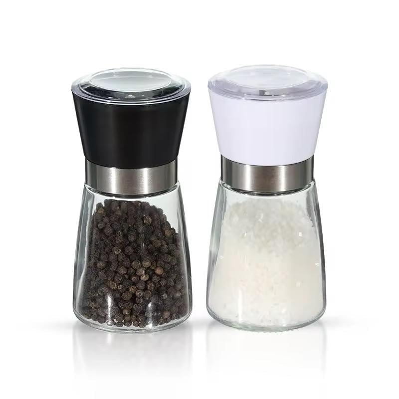 Orret Home 2'li Ayarlanabilir Tuz ve Karabiber Değirmeni – Seramik Öğütücü, Baharat Öğütme için Mükemmel Tasarım, 180 ml Kapasiteli, Dayanıklı ve Şık Baharat Değirmeni Seti (Siyah-Beyaz, 180 Ml)