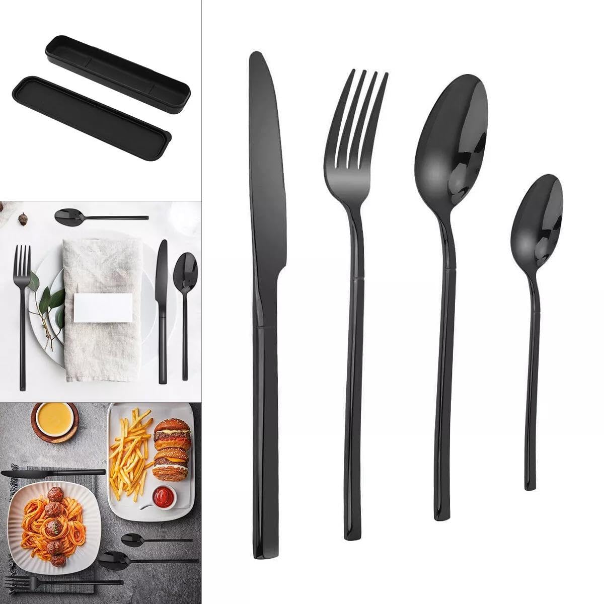 Valkyrie Çantalı Yolculuk Çatal Kaşık Bıçak Seti Kişiye Özel 1. Sınıf Paslanmaz Çelik Ofis Okul Kamp Restaurant C3404