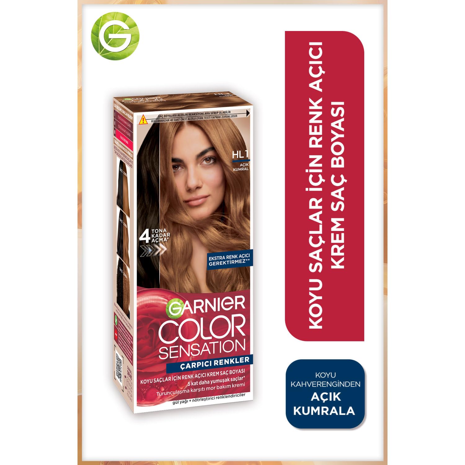 Garnier Çarpıcı Renkler HL1 Koyu Saçlar için Açık Kumral Açıcı Krem Saç Boyası