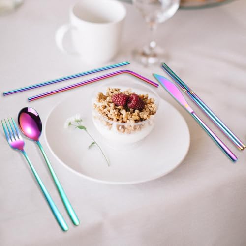 Valkyrie 8 Parça Çantalı Yolculuk Çatal Bıçak Kaşık Pipet Chopstick Seti Kamp Okul Ofis Tatil Paslanmaz Çelik Renkli