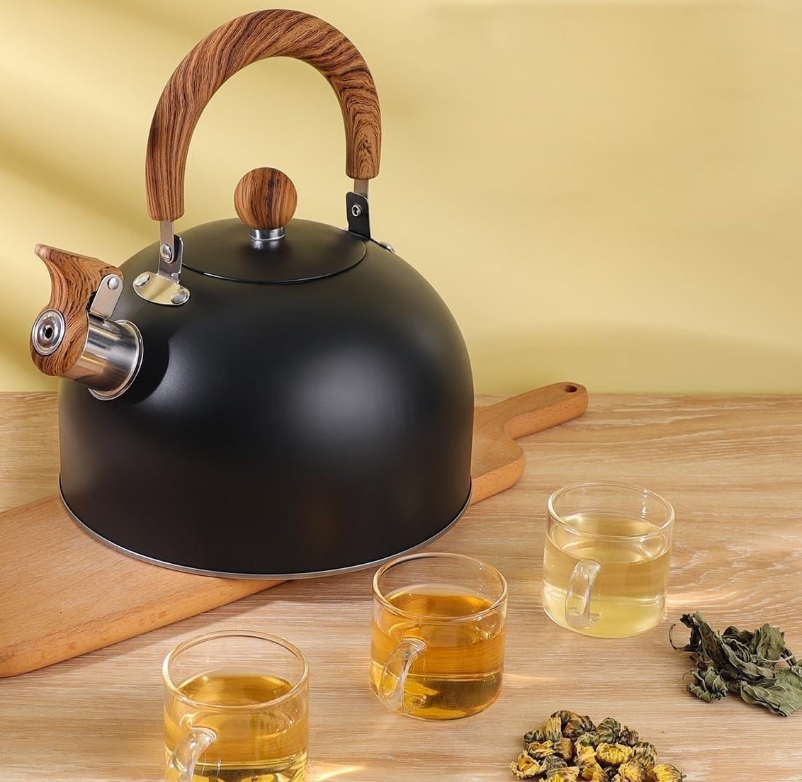 Valkyrie 3L Düdüklü Kettle Su Isıtıcı Çaydanlık Paslanmaz Çelik Yüksek Islıklı Siyah