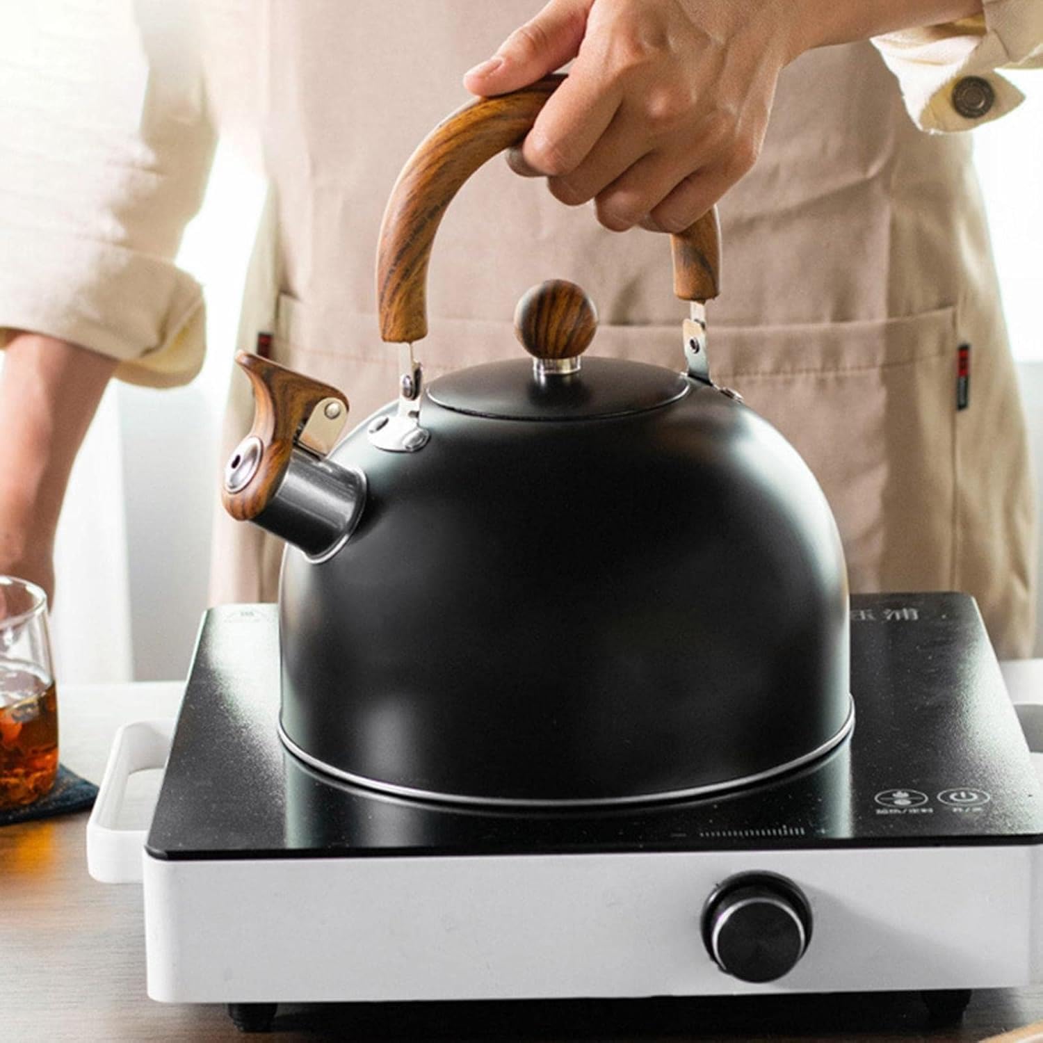 Valkyrie 3L Düdüklü Kettle Su Isıtıcı Çaydanlık Paslanmaz Çelik Yüksek Islıklı Siyah
