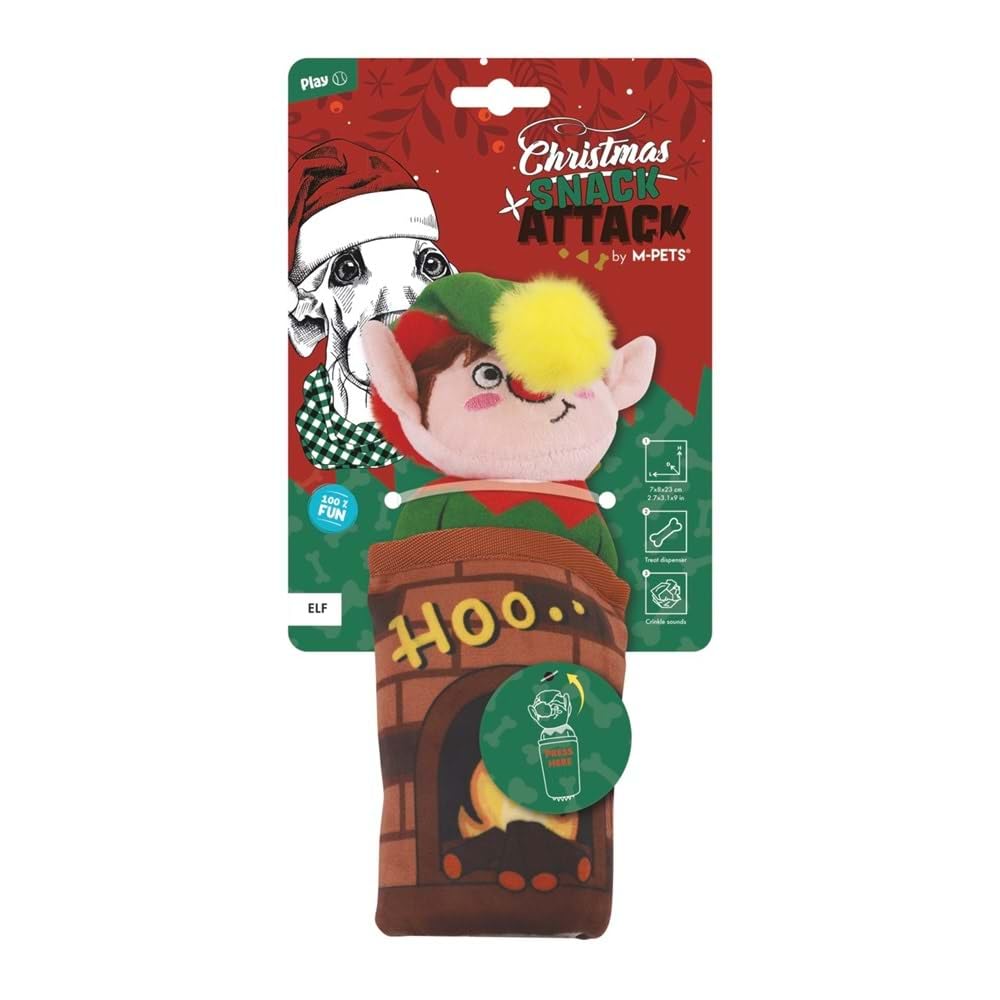 M-PETS CHRISTMAS ELF SNACK ATTACK KÖPEK OYUNCAĞI