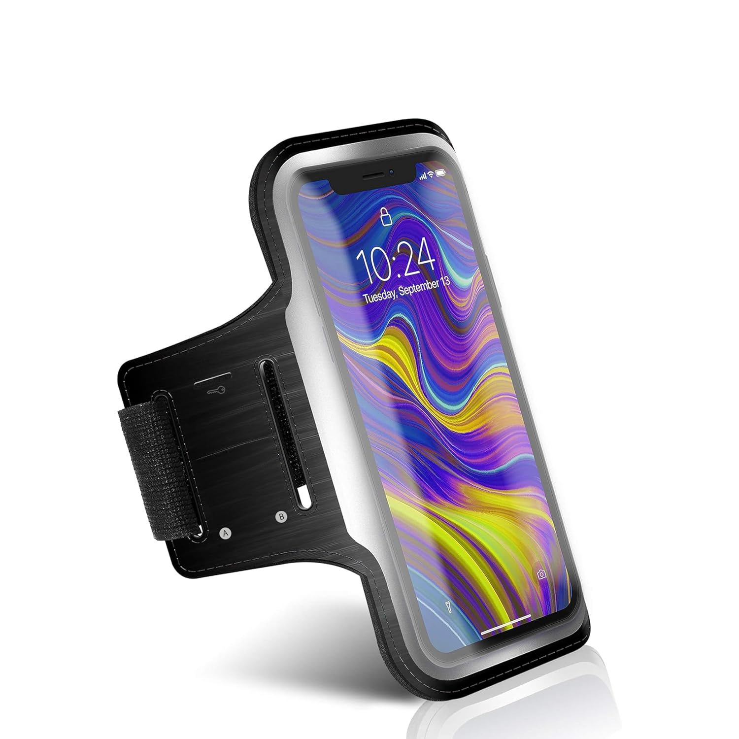 Babilden iPhone Samsung Xiaomi Huawei ile uyumlu Universal 6,9" inç e Kadar Uyumlu Anahtar Koyma Bölmeli Spor Koşu Yürüyüş için Kol Bandı Siyah