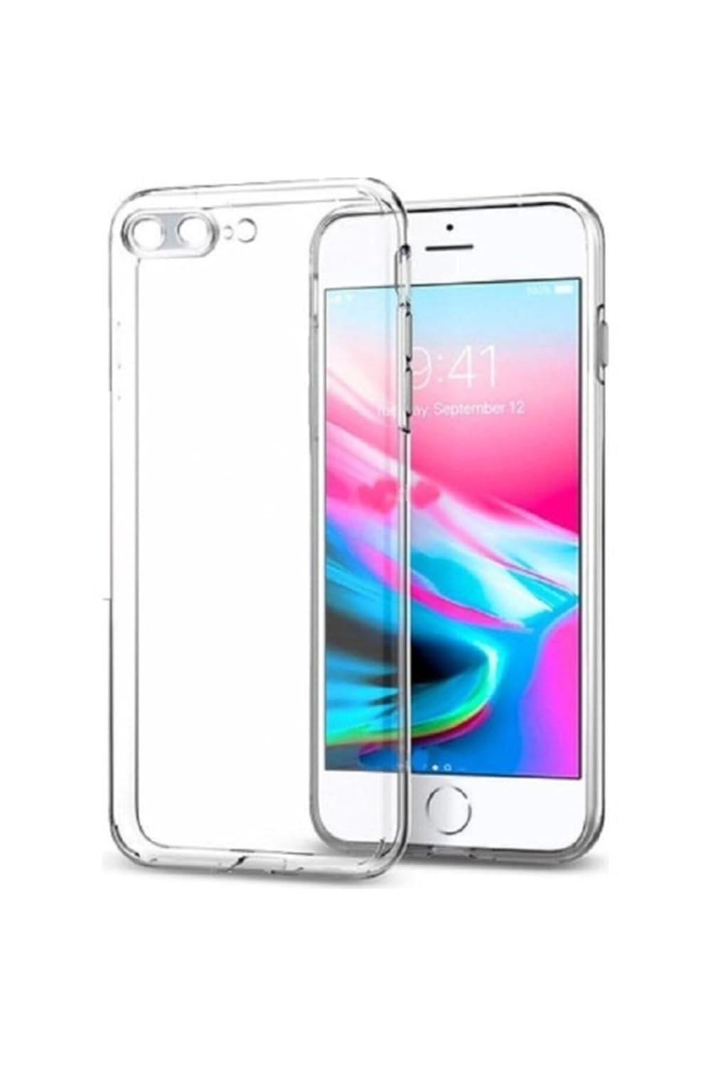 Go Aksesuar Apple Iphone 7 Plus / 8 Plus Darbe Önleyici Kamera Korumalı Şeffaf Silikon Kılıf Aa Kalite