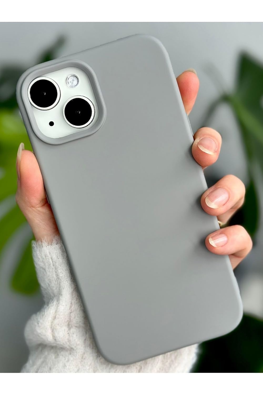 Go Aksesuar Iphone 13-14 - 15 ile Uyumlu Içi Kadife Leke Tutmaz Sıvı Silikon Lansman Kılıf