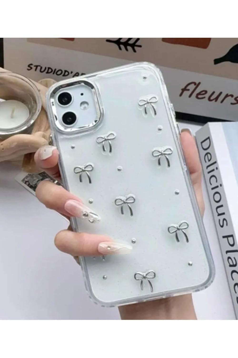 Go Aksesuar Iphone 11 Şeffaf Mini Fiyonk Epoksili Oyuncaklı Silikon Kılıf