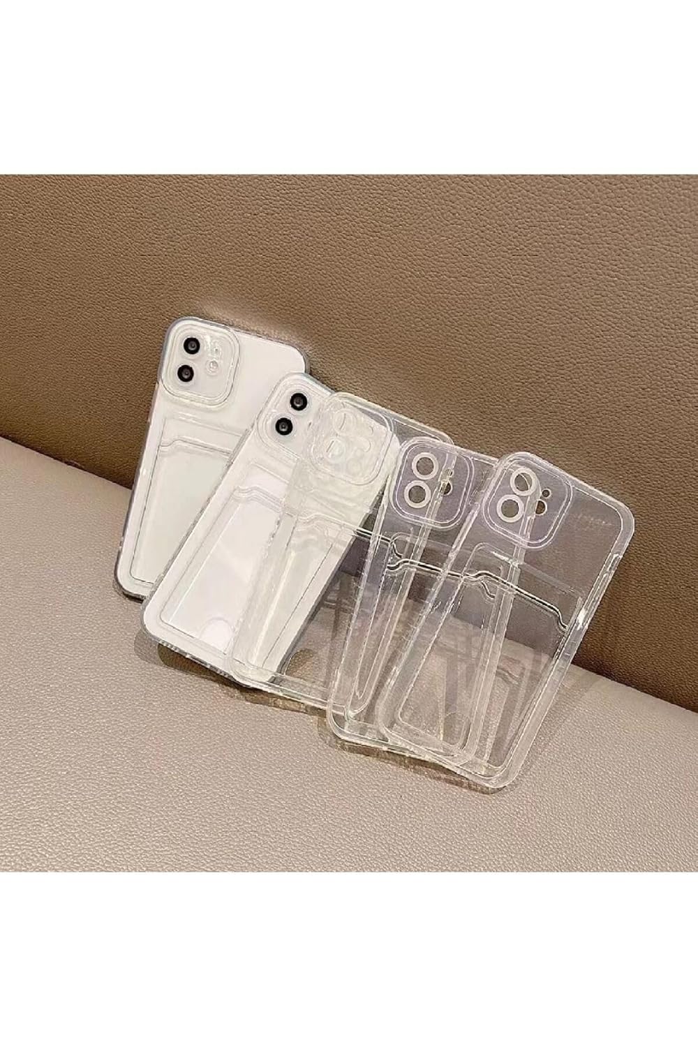 Go Aksesuar Iphone 11 ile Uyumlu Şeffaf Kartlıklı (KÖŞELİ 12 GÖRÜNÜMLÜ) Kamera Korumali Aa Kalite