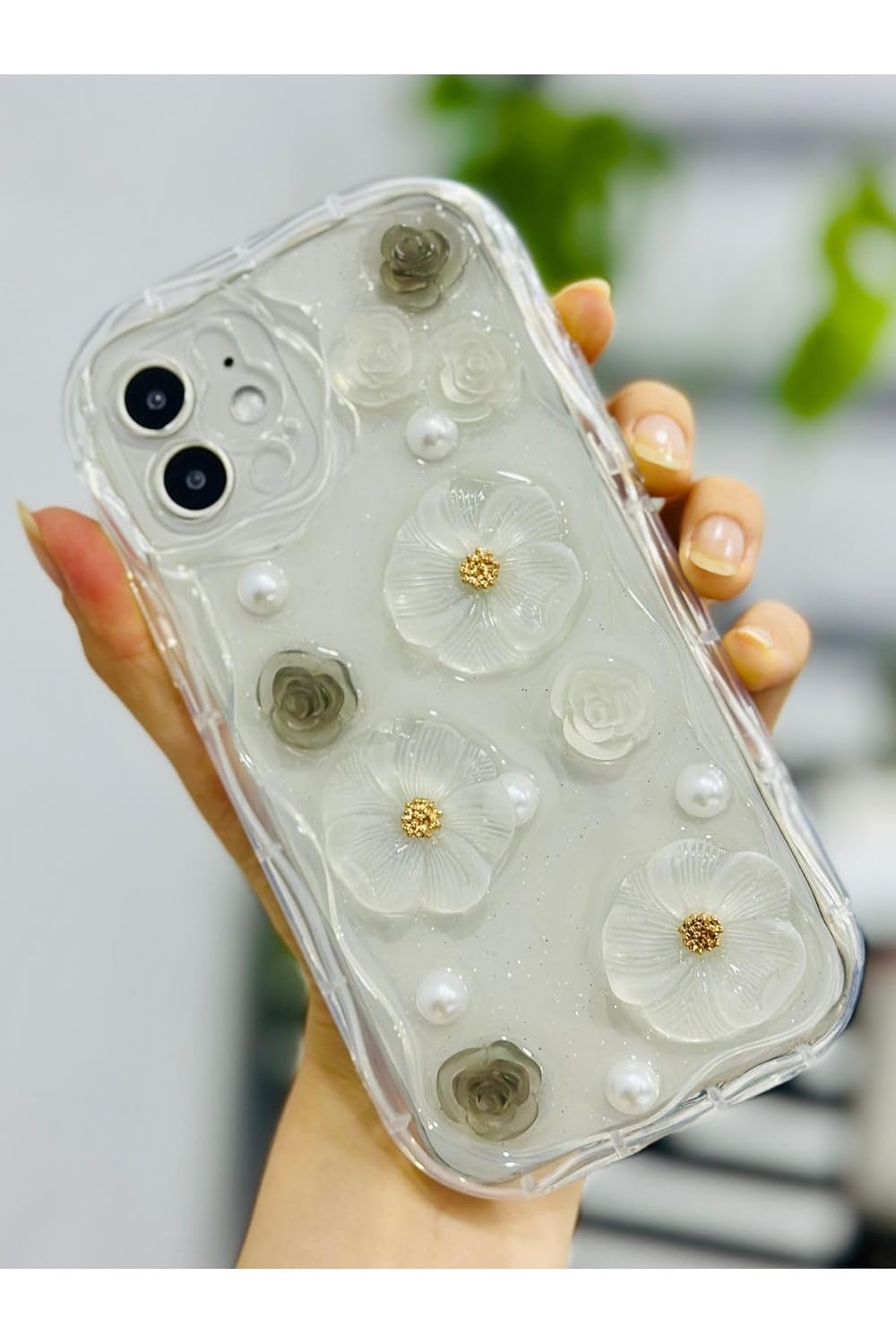 Go Aksesuar Iphone 12 ve 12 Pro ile Uyumlu Özel Tasarım 3d Oyuncak Çiçek Tasarımlı Esnek Silikon Kılıf