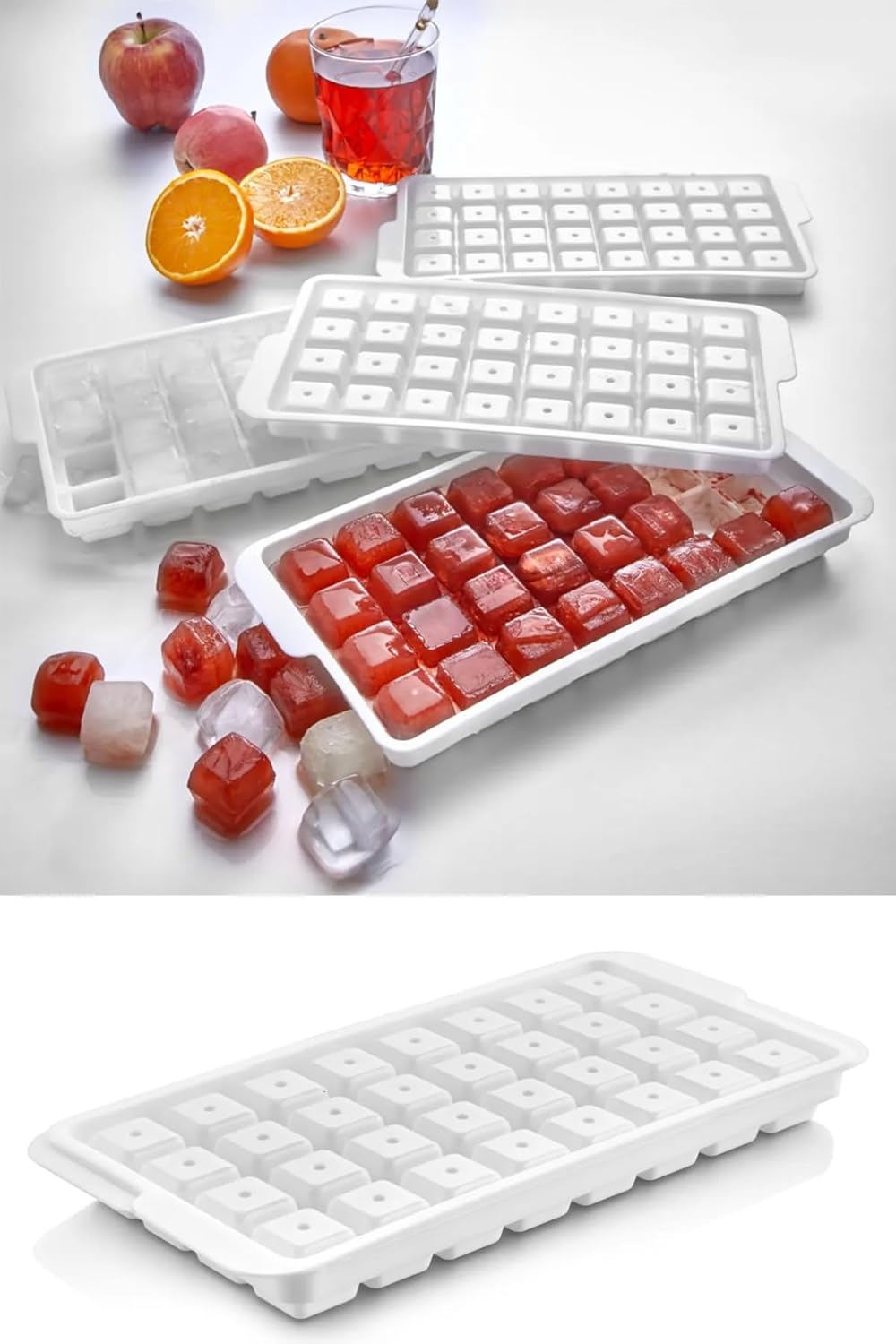 32 Hazneli Kare Buz Kalıbı Kapaklı Kare Şekilli Buz Kalıbı Kahve Kokteyl Sunum