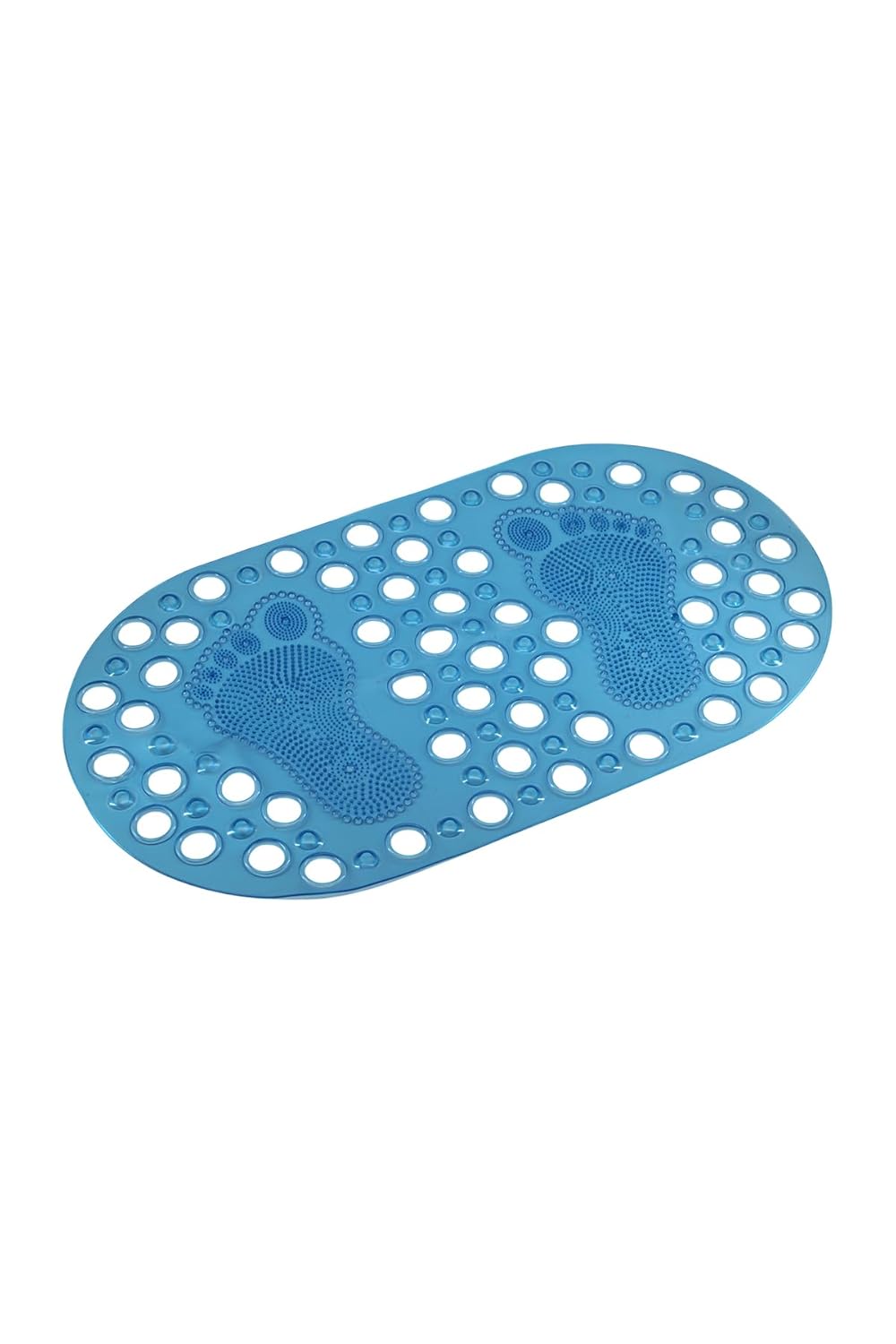 Efe Mark Premium Serisi Banyo - Küvet İçi Kaydırmaz Vantuzlu Ayak Desenli Paspas 66,5 x 36,5 cm, Mavi