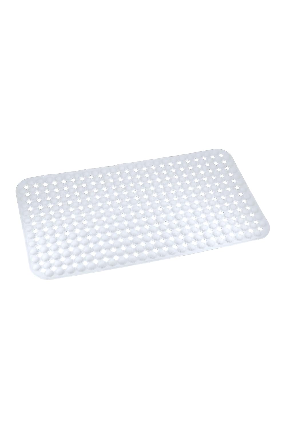 Efe Mark Premium Serisi Banyo - Küvet İçi Kaydırmaz Vantuzlu Yuvarlak Desenli Diktördgen Paspas 66,5 x 36,5 cm, Beyaz