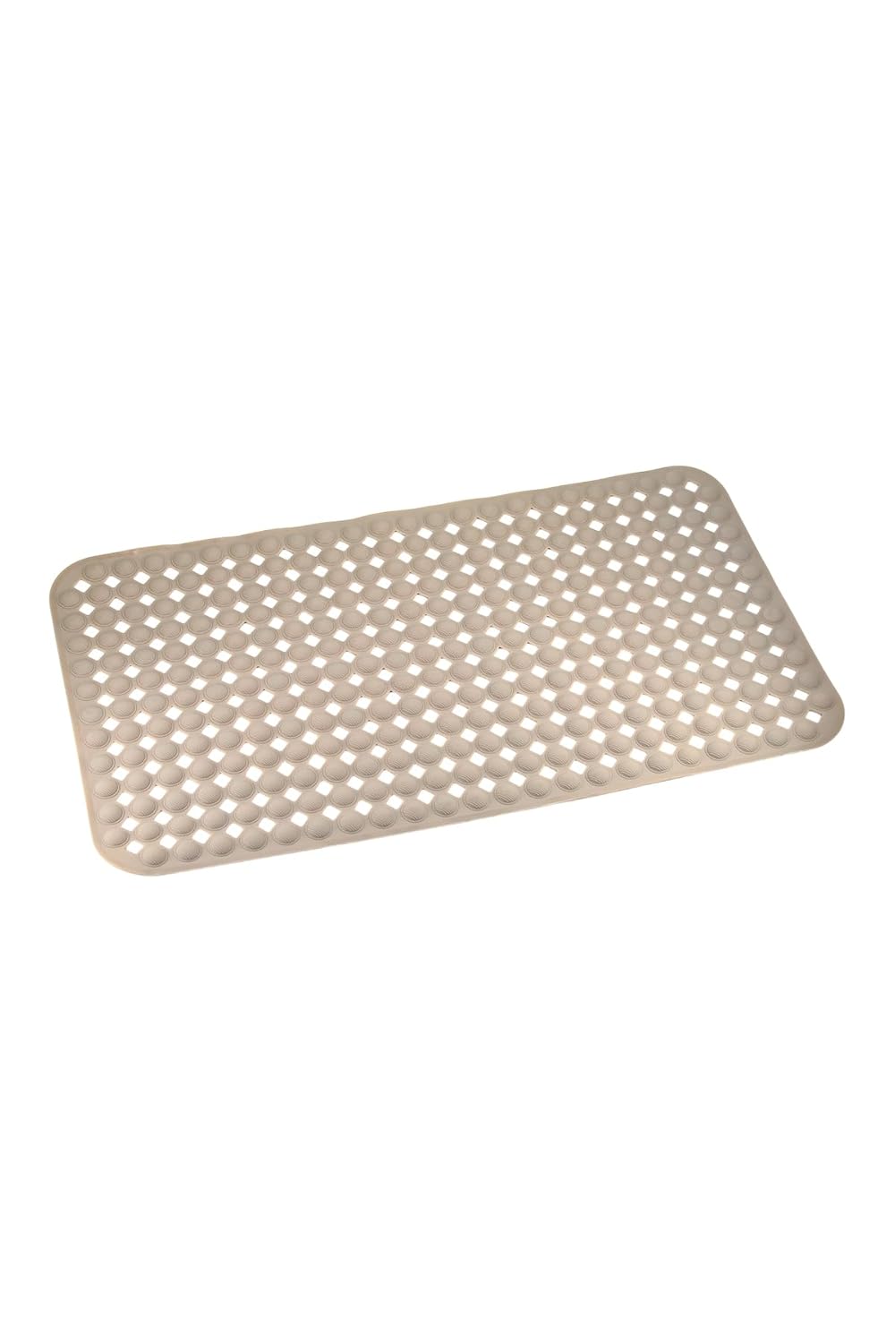 Efe Mark Premium Serisi Banyo - Küvet İçi Kaydırmaz Vantuzlu Yuvarlak Desenli Diktördgen Paspas 66,5 x 36,5 cm, Taba