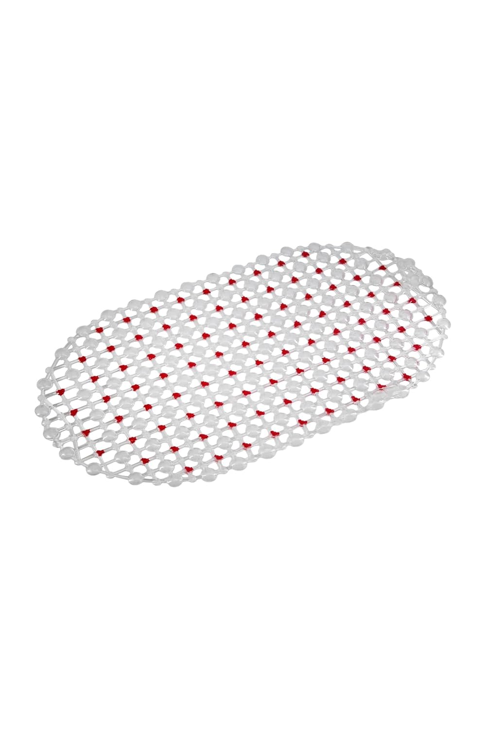 Efe Mark Eko Serisi Banyo - Küvet İçi Kaydırmaz Vantuzlu Oluklu Oval Paspas 63 x 34 cm, Kırmızı
