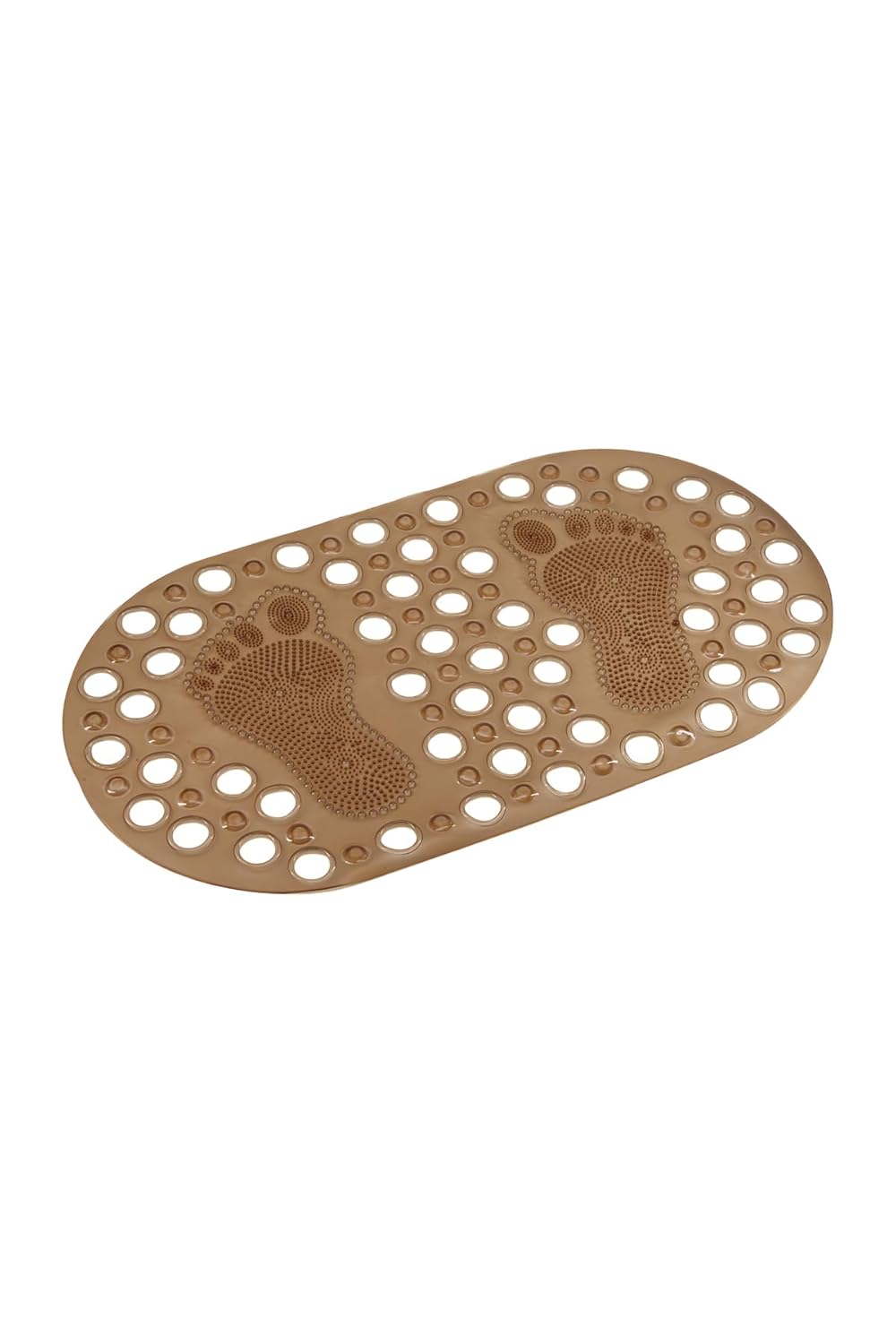 Efe Mark Premium Serisi Banyo - Küvet İçi Kaydırmaz Vantuzlu Ayak Desenli Paspas 66,5 x 36,5 cm, Kahve