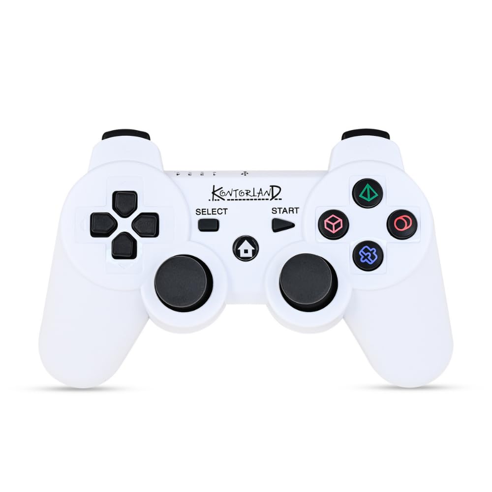 Kontorland P3G - PS3/PC Uyumlu Titreşimli Kablosuz Oyun Kolu GamePad (Beyaz)