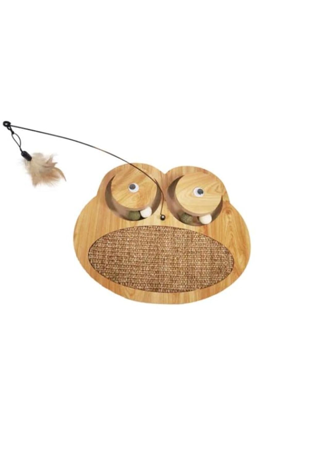 Glipet Kurbağa Şeklinde Ahşap Kedi Tırmalama Oyun Standı 34x29 Cm