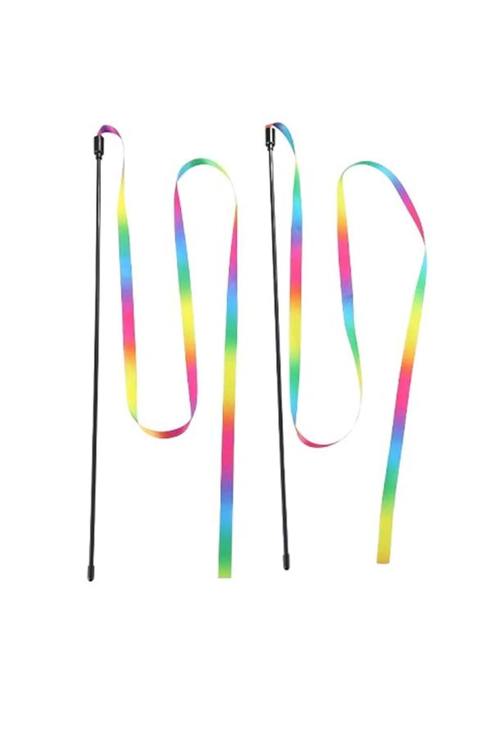 Glipet Gökkuşağı Kumaşlı Olta Kedi Oyuncağı 40 Cm