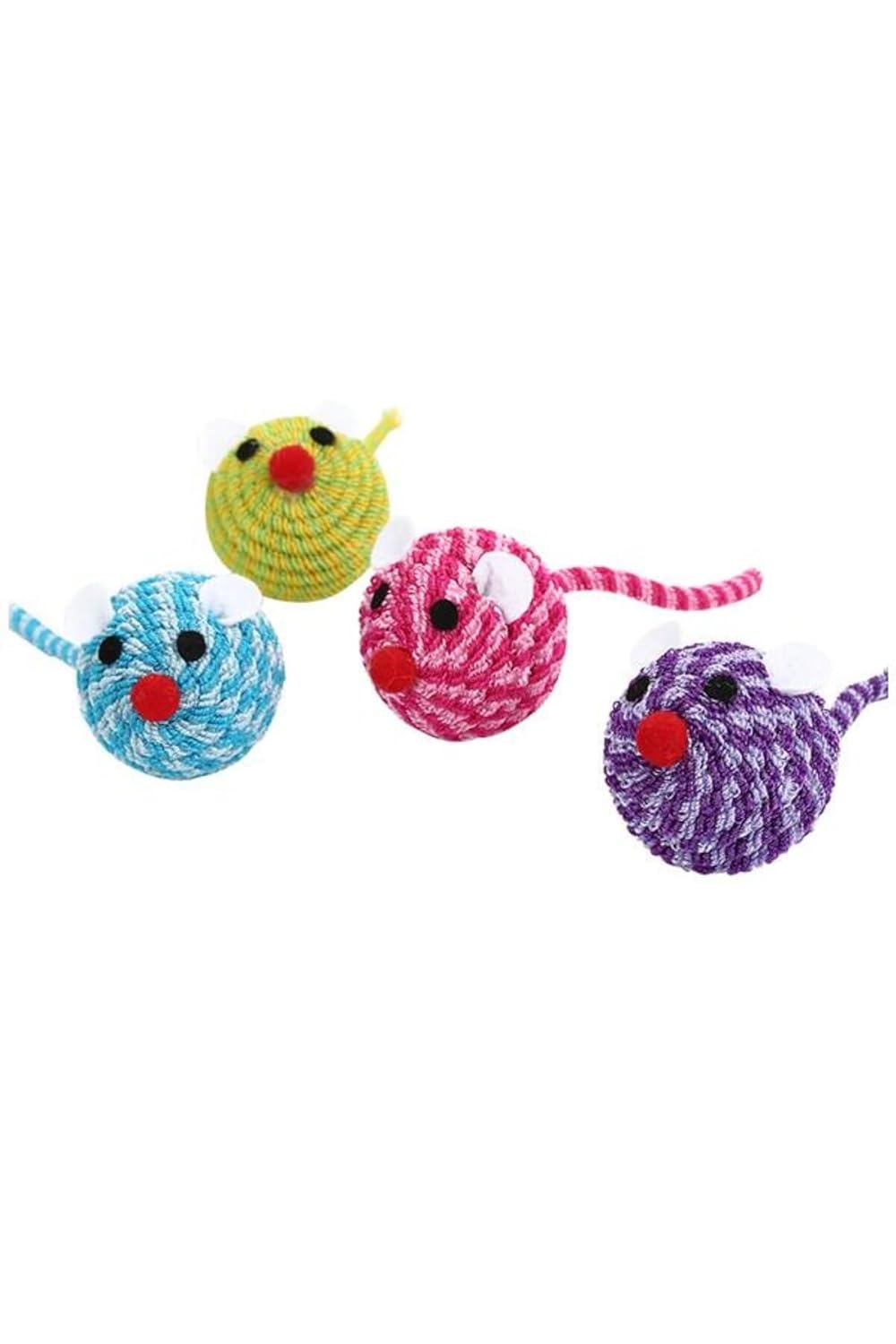 Glipet Elastik İp Örgü Fare Kafası Kedi Oyuncağı 13 Cm